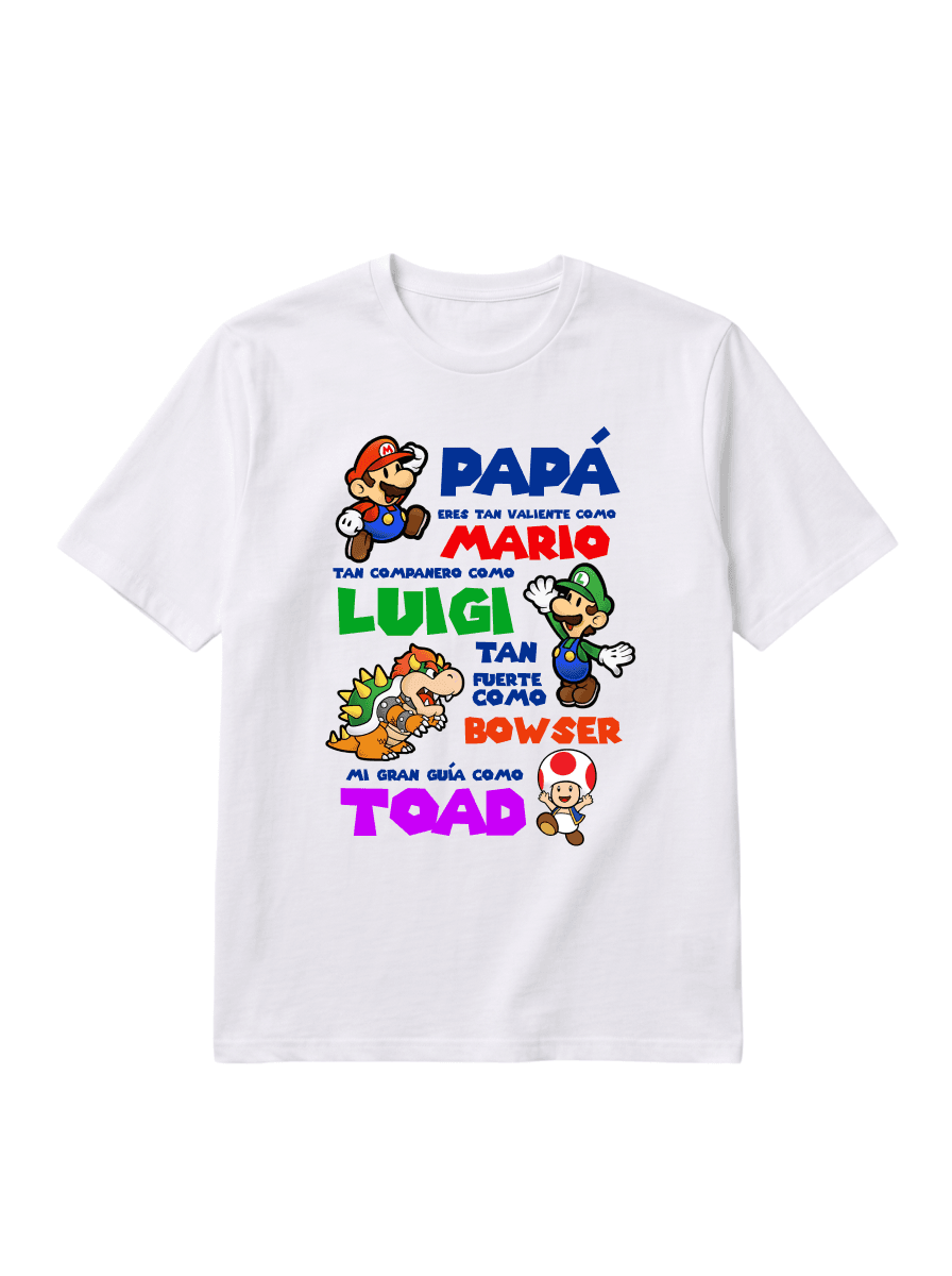 Polera "Papá Gamer Mario"